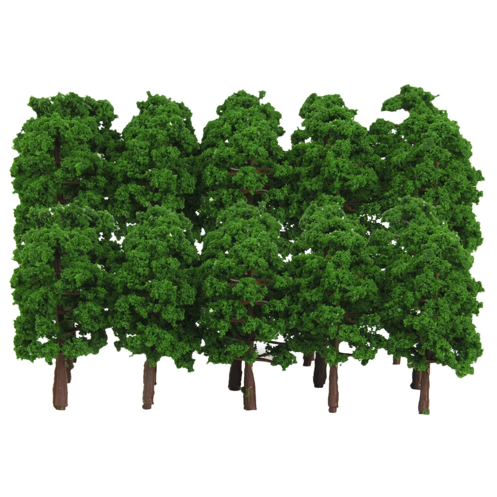 40x Model Trees Layout Train Railway Diorama Landscape Scenery 1:150 N Scale Filled with colorful cloth, ruler and scissors