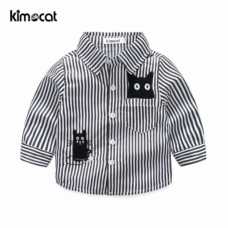 Kimocat одежда для маленьких мальчиков Англия школа счастливый ребенок белая блузка