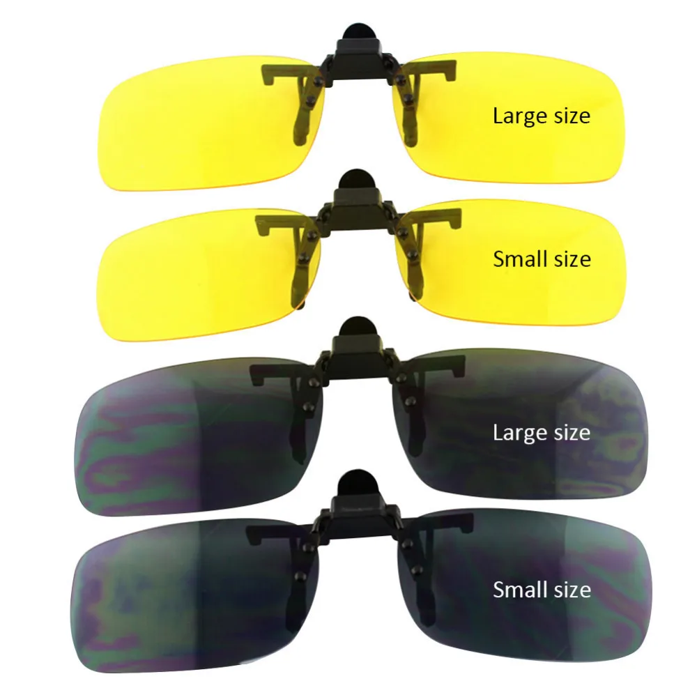 Polarized Clip Sunglasses Driving Night Vision Lens Sun Glasses Male Anti-UVA UVB For Men Women 2 Size Polarized Clip Sunglasses Driving Night Vision Lens Sun Glasses Male Anti-UVA UVB For Men Women 2 Size