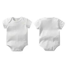 Одноцветный комбинезон для новорожденных; хлопковый белый однотонный Детский комбинезон с короткими рукавами; 3-24 месяца