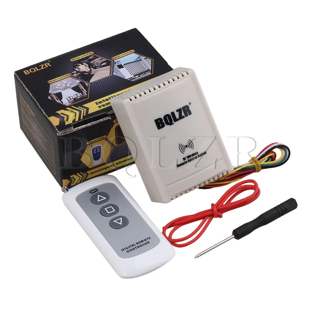 

433Mhz 12V 2CH Interlocked Motor Remote Control Switch Up Down Stop Grey BQLZR