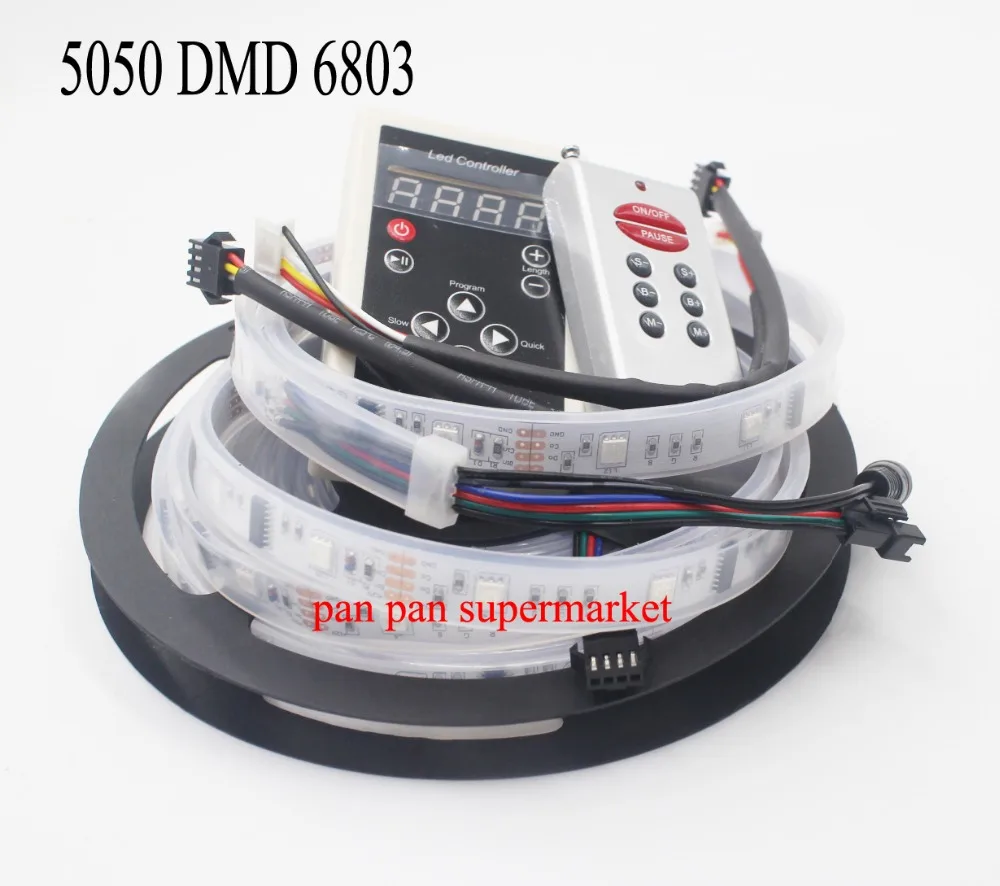 Светодиодная лента 5 м 6803 RGB 150LED 5050 IC модель Цифровая IP67 Dream Волшебная цветная