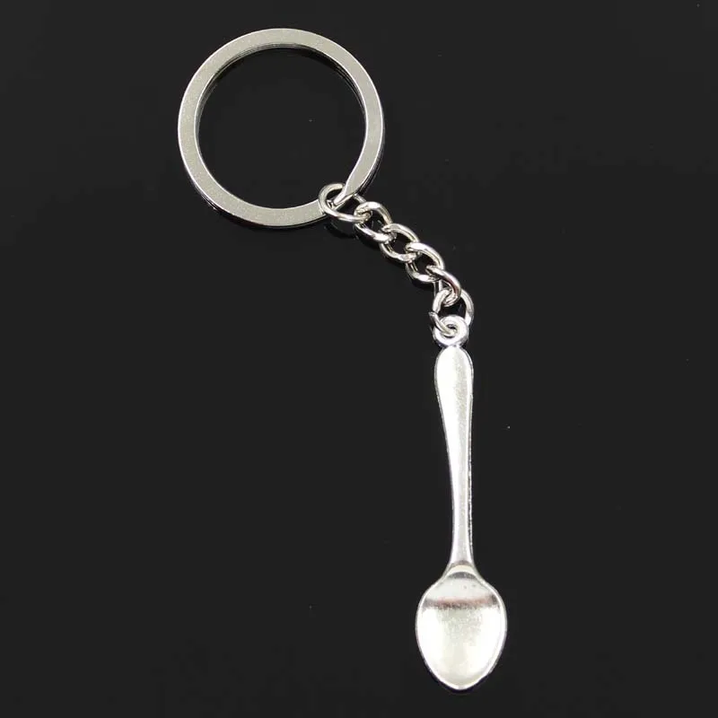 new fashion men 30mm keychain DIY metal holder chain vintage spoon 54mm silver pendant Giftin