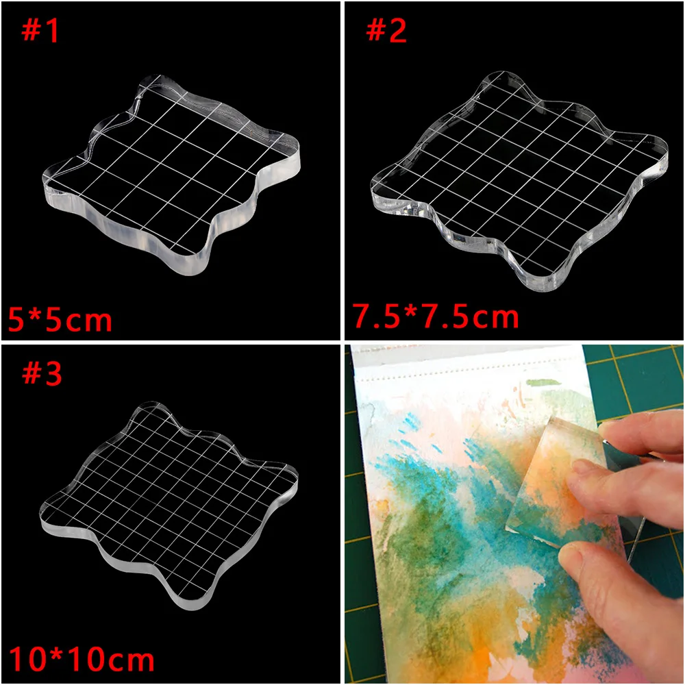 

1Pc DIY scrapbooking Transparent Stamp Scale Acrylic Pad Color Process Essential Tools For Decor