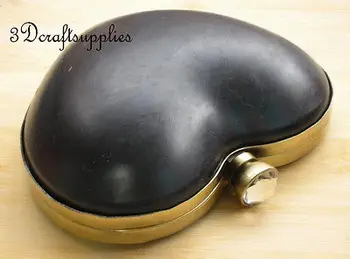

metal frame Box purse frame heart shape anti bronze 5 inch x 4 1/2 inch Y30