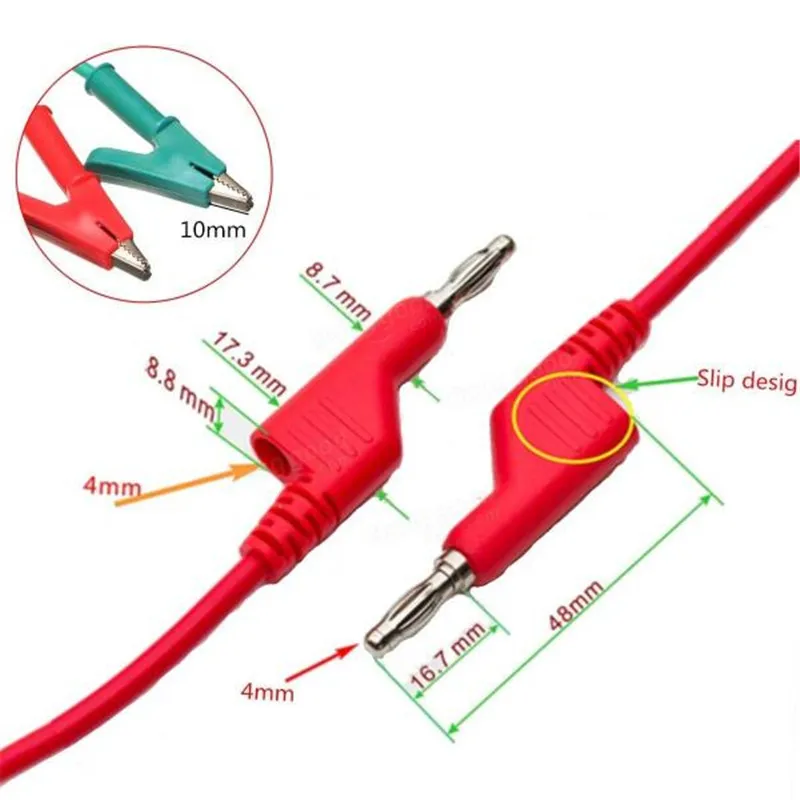 5 шт. 1 м 4 мм силиконовый штекер типа "банан" для крокодил зажим тест зонд провод кабель электрическая лаборатория Электрический тест ing