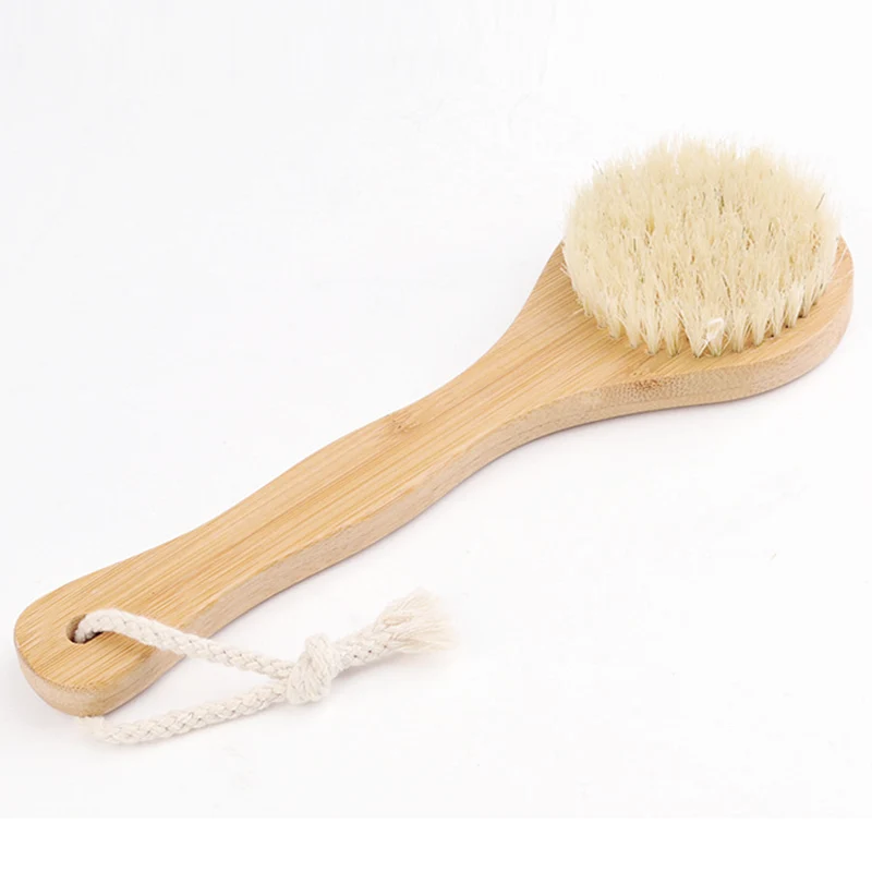 Buy New Long Wood Handle Bristle Brush Shoes Boot Polish Buffing Brush Care