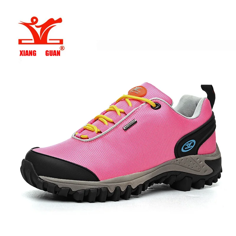 

XIANG GUAN women breathable outdoor sneaker boots lace-up lady Waterproof Oxford Fabric hiking shoes EURO 36-39