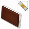 WITUSE WX Cigarette Case Brown Cigarette Box Case Holder Metal Leather Holds 12/14/18/20 Cigarettes 2