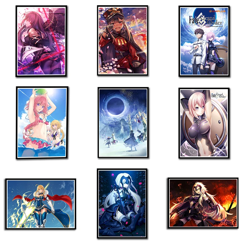 

Anime FateGrand Order Poster Bar Kids Room Home Decor Cartoon Comics No frame Happy Gift Wall Pictures 42*30cm