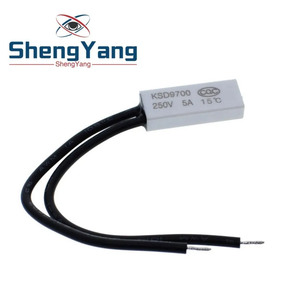 KSD9700 250V 5A Пластик диск Температура переключатель N/C термостат Термальность протектор 15~ 70 градусов по Цельсию Нормально закрытый