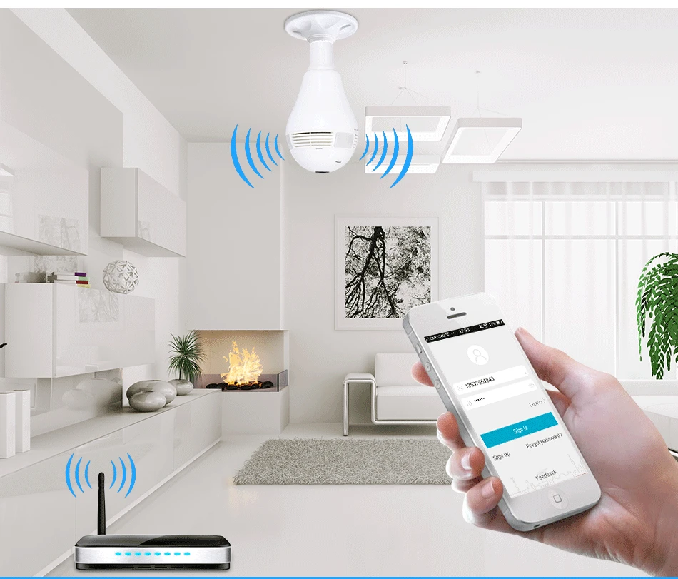 Bulb Light Wireless IP Camera