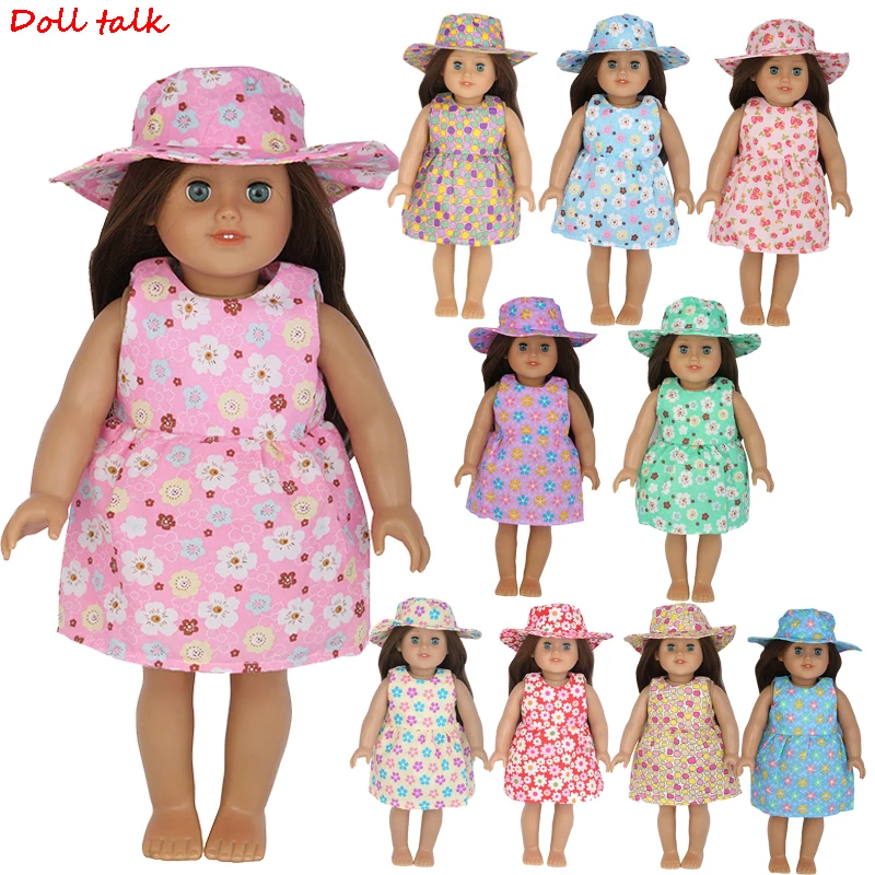 Кукла Talk Doll платье подходит для американских 18 дюймовых девочек Кукла Одежда для 43 см детская Кукла Reborn Одежда для младенцев комплект платье+ шапка