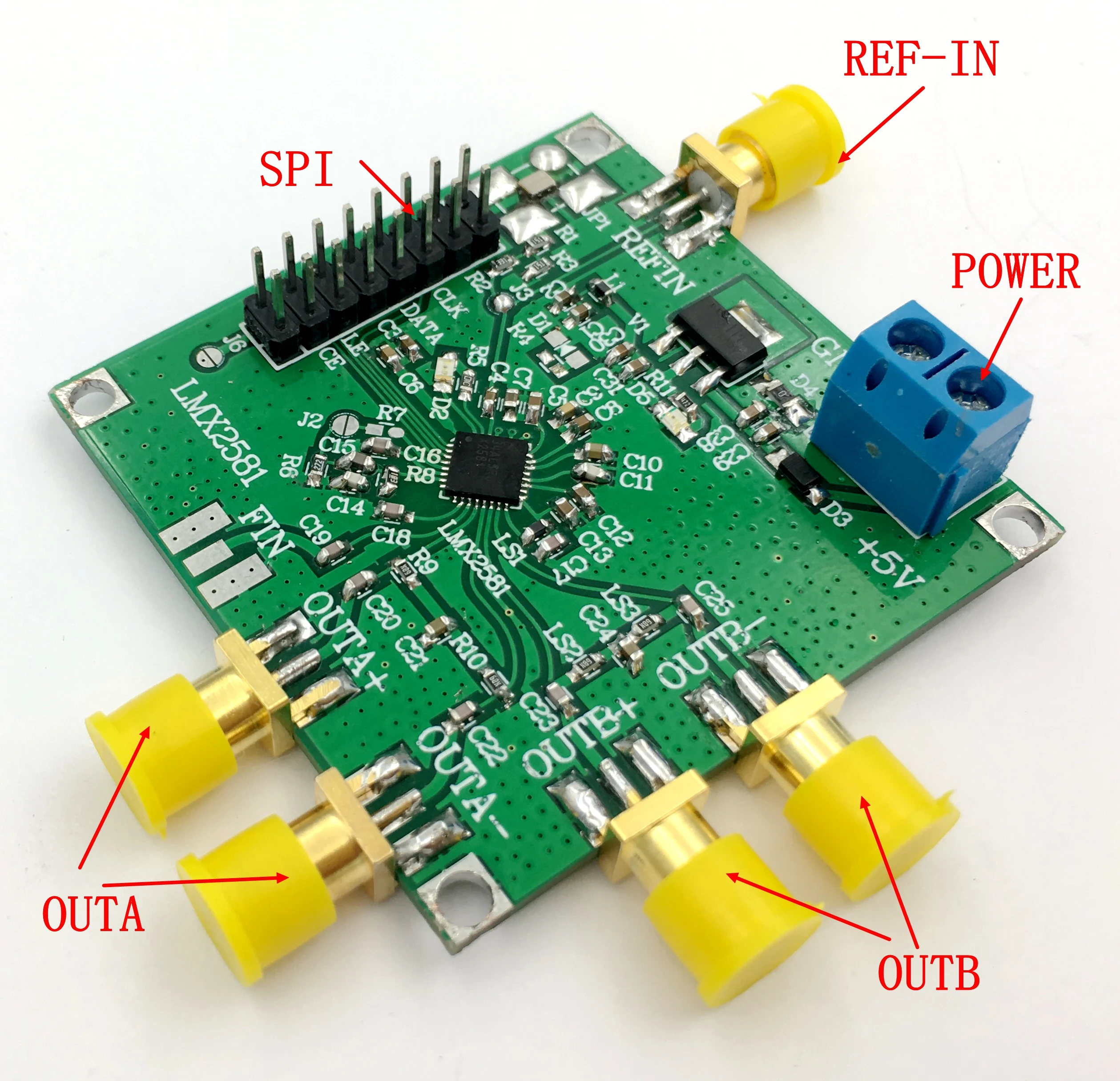 LMX2581 low phase noise, low power consumption, internal integrated VCO PLL 50M to 3760MHz