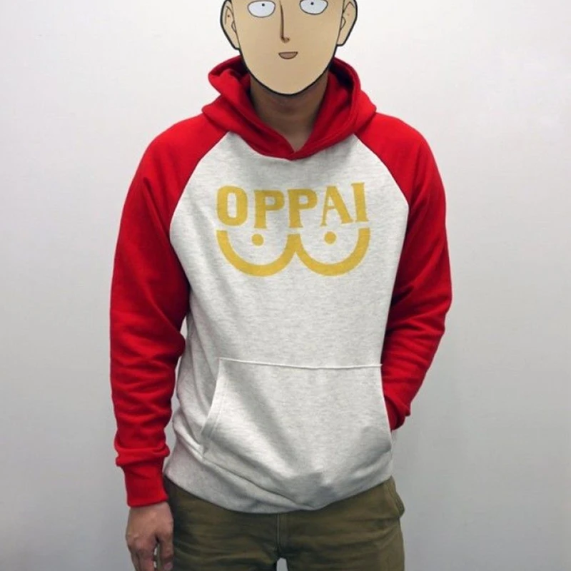 Ceny Mieszanka bawełniana one punch man Saitama Oppai bluza z kapturem bluza z polaru Unisex dla mężczyzny i kobiety rozmiar kurtka przebranie na karnawał