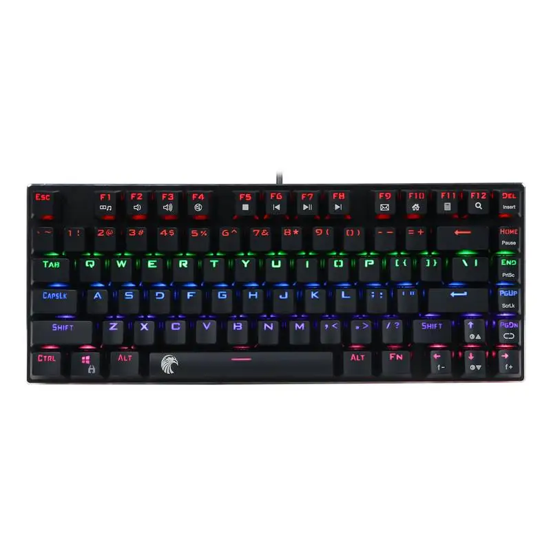 

Wired Metal Backlit Blue Swich Electric Game Mechanical Keyboard- E element Z88 81 Key RGB Version