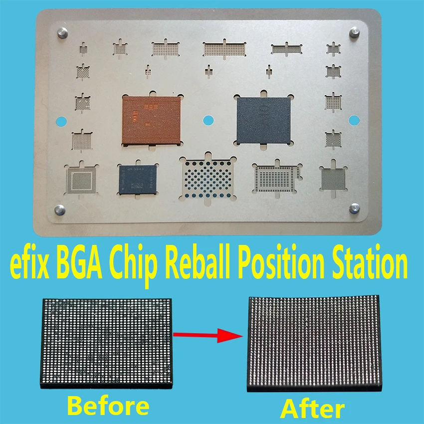 

efix BGA Chip IC Reballing Stencils Heat Hot Air Gun Soldering Station SMD Heating Blower Rework Tool Repair for iPhone NAND CPU