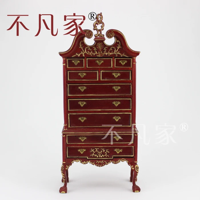 

Dolls house 1/12 scale miniature furniture Hand Carved Elegant Collection cabinet