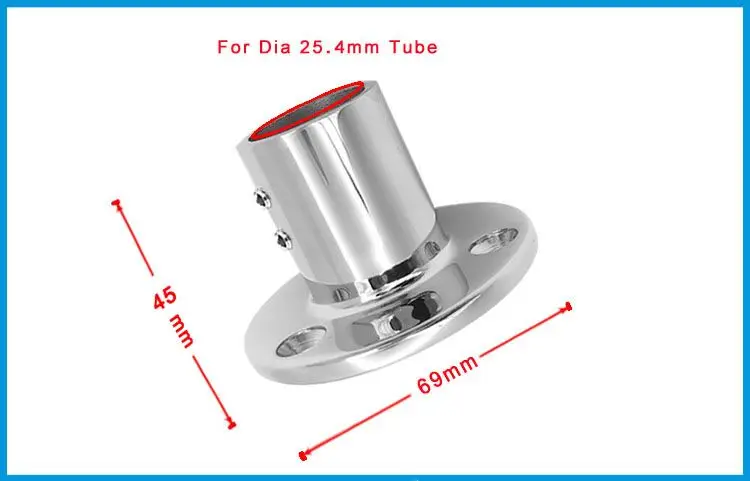 BSET MATEL 316, нержавеющая сталь, 90 градусов, для морской лодки, ручная рейка, круглая стойка для труб "(25,4 мм), диаметр