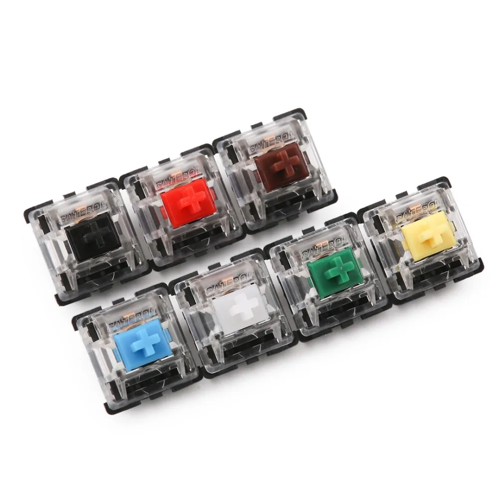 Gateron-mx-switch-3-pins-5-pins-with-transparent-case-Black-Red-Brown-Blue-Green-Clear