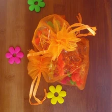 500 шт 17*23 см оранжевый подарочная Сумка из органзы стенд для ювелирных украшений сумки мешок шнурок для браслета/ожерелья Мини мешок пряжи