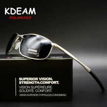 Поляризованных солнцезащитных очков Для мужчин KDEAM модные Rectagle очки, подходят для вождения, солнцезащитные очки Для мужчин UV400 Gafas De Sol KD395 мужские солнцезащитные очки