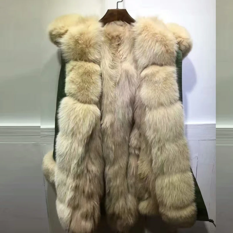 

Rude Remove Fox Fur Hoodies& Cuffs For MrMRS Wear in Winter,Begie Warmboby Fox Fur Wear