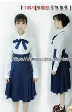 Anime Fate/Stay Night Saber Cosplay Uniforme Blanco y Azul + Falda Disfraces de Halloween para Las Mujeres Ropa Casual
