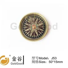 Высококачественный Золотой металлический античный компас