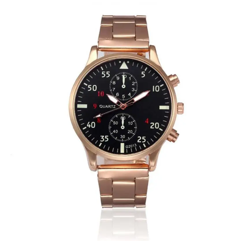 

New Business Men Watches Luxury Crystal Stainless Steel Bracelet Analog Quartz Wrist Watch Sports Watches For Men 100pcs/lot