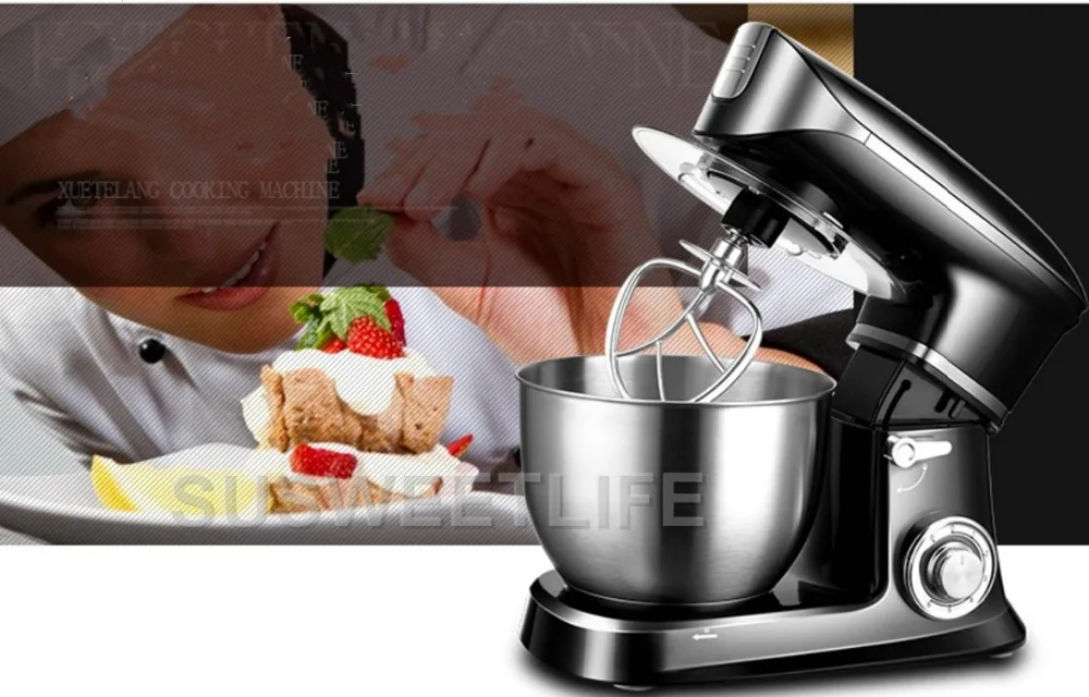 Jual 1300 W 6.5L berdiri mixer mixer makanan multifungsi penggiling daging rumah tangga otomatis, mesin adonan telur mengalahkan mesin juicer
