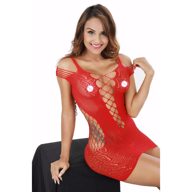

Charmed Nightwear Underwear Women's Camisole Sexy Hollow Out Buttocks Jacquard Weave Perspective Lovely dress Fetisch Latex wy*