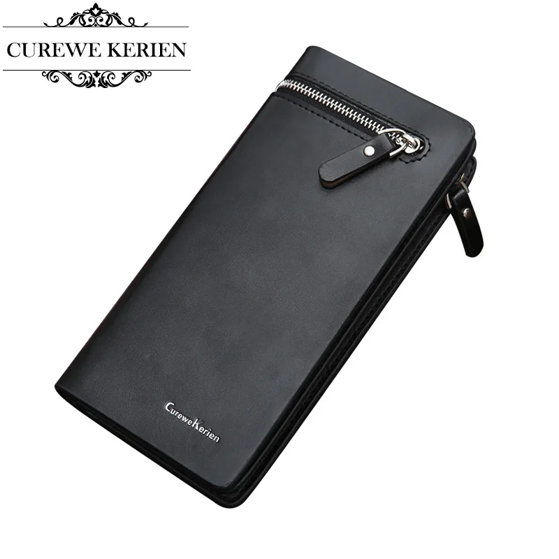 Men's PU Leather Long Business Wallet Men's Multi-function Purse Large Capacity Zipper Clutch #292