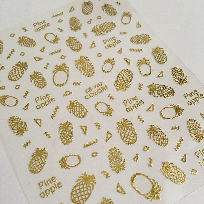CB sereis CB-107 pineapple 3d nail art sticker nail decal stamping export japan Newest