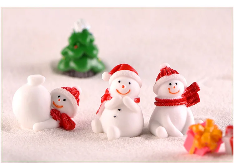 BAIUFOR рождественские миниатюрные Снеговики Санта Лось Рождественская елка статуэтки для террариума Феи садовый Декор снежный Пейзаж Модель