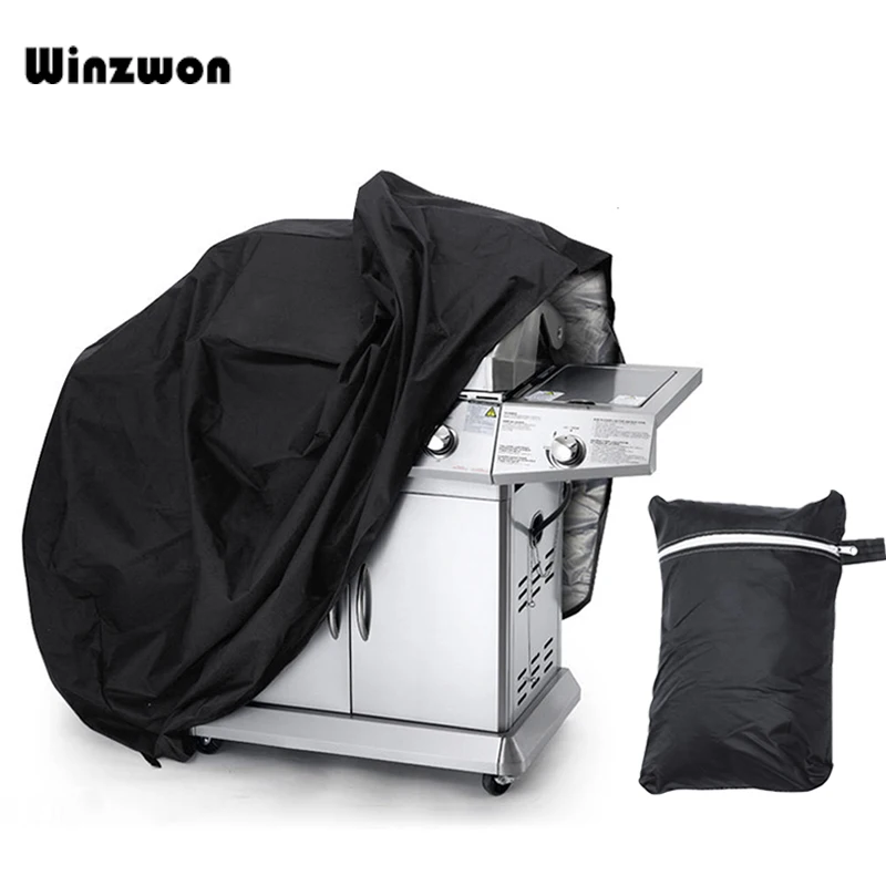 1Pcs Black Waterproof BBQ Grill Cover Outdoor Barbecue Anti Rain Dust Protector For Gas Charcoal Electric | Дом и сад