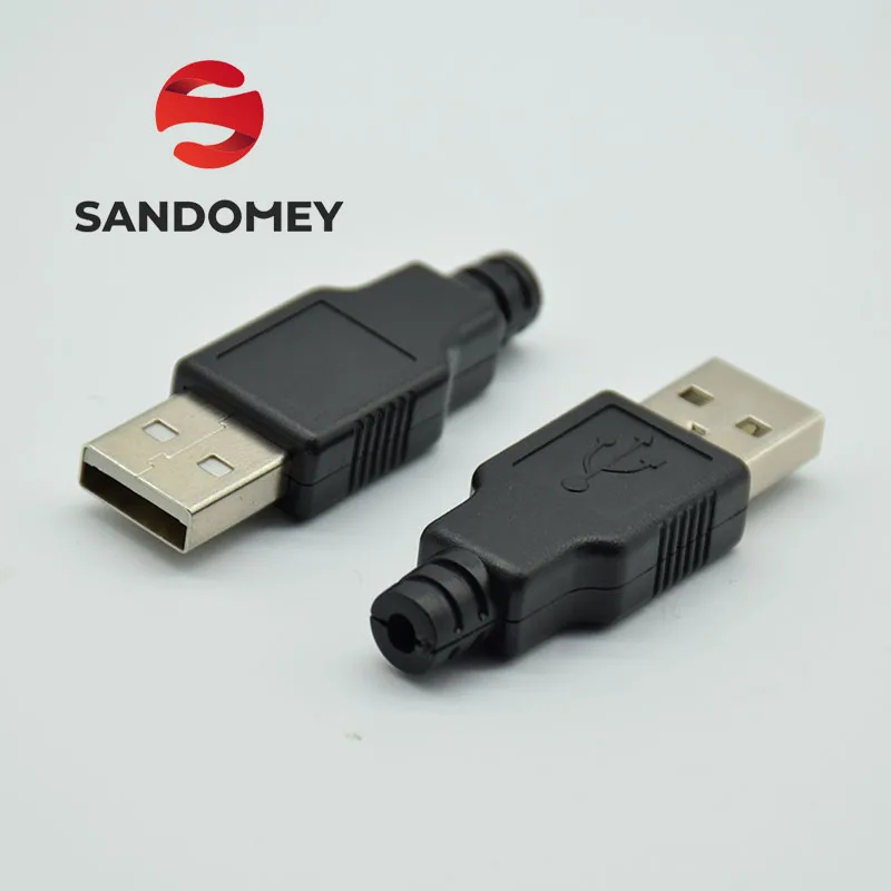 

10pcs IMC New Type A Male USB 4 Pin Plug Socket Connector With Black Plastic Cover
