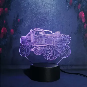 

Awencomn COOL lighting Cartoon Tank picture Desk Table Lamp 3D 7 color change shine Night Light USB Blub charge RC Remote Lamps
