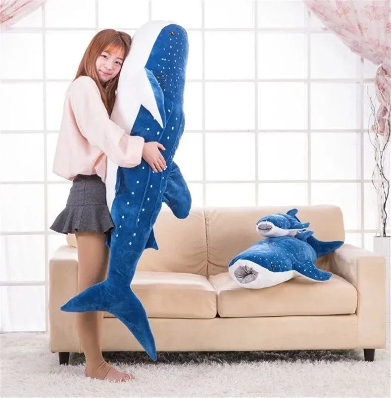 

huge 150cm dark blue whale plush toy soft hugging pillow christmas gift w0248