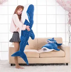 Огромный 150 см темно-синие кит плюшевые игрушки мягкие обниматься подарок на Новый год w0248