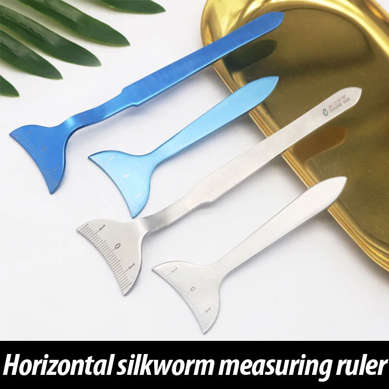 

Korean horizontal silkworm measuring ruler horizontal silkworm pad measuring instrument straight arc with scale measuring ruler