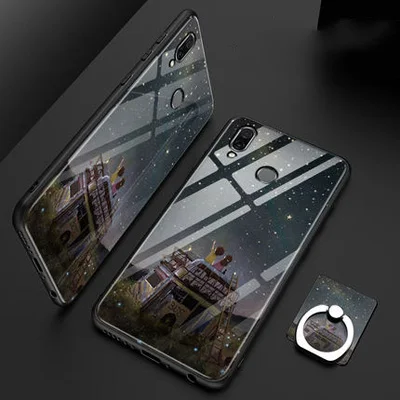 Coque для huawei nova 3e чехол Роскошный закаленное стекло+ мягкий край задняя крышка 5,84 ''стеклянный чехол для huawei nova 3e 3 e Чехлы в виде ракушки - Цвет: A6
