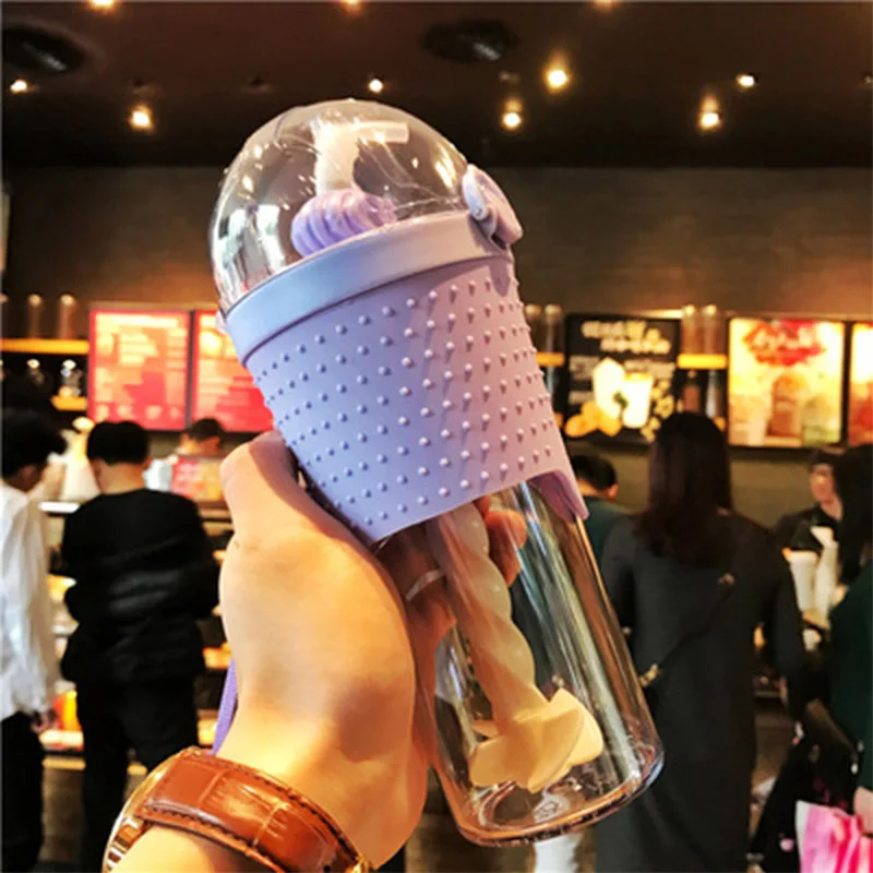 Keelorn горячая распродажа высокое качество новая модная простая портативная пластиковая бутылка для воды креативная свежая Герметичная Бутылка Для Воды - Цвет: AQW166 500ml purple-