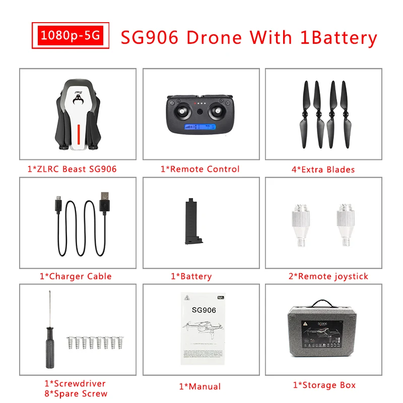 ZLRC Beast SG906 5G Wifi gps FPV Дрон с камерой 4K Режим высокой фиксации с сумочкой Радиоуправляемый квадрокоптер Дрон RTF - Цвет: white 1 battery