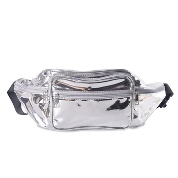 

Waist Packs Fashion bling Leather waist packs women Silver mochila cintura waist bag belt bag men pouch PU Casual Fanny pack Bag