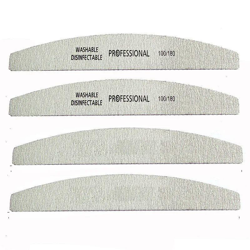 

High Quality 2pcs Boat Grey Sanding Nail Files Buffer Disposable 100/180 UV Gel Curve Banana for Nail Art Tips Manicure Set