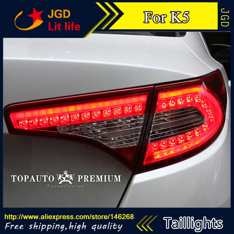 Car Styling tail lights for KIA K5 2010-2014 LED Tail Lamp rear trunk lamp cover drl+signal+brake+r