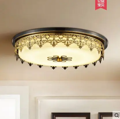

Bedroom lamp American copper ceiling lamp modern minimalist led creative round room ceiling lamp