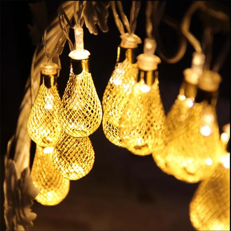 

Warm White 4M 20 led Fairy String light AC220V/110V Iron ball Teardrop decorative rope for indoor outdoor Party