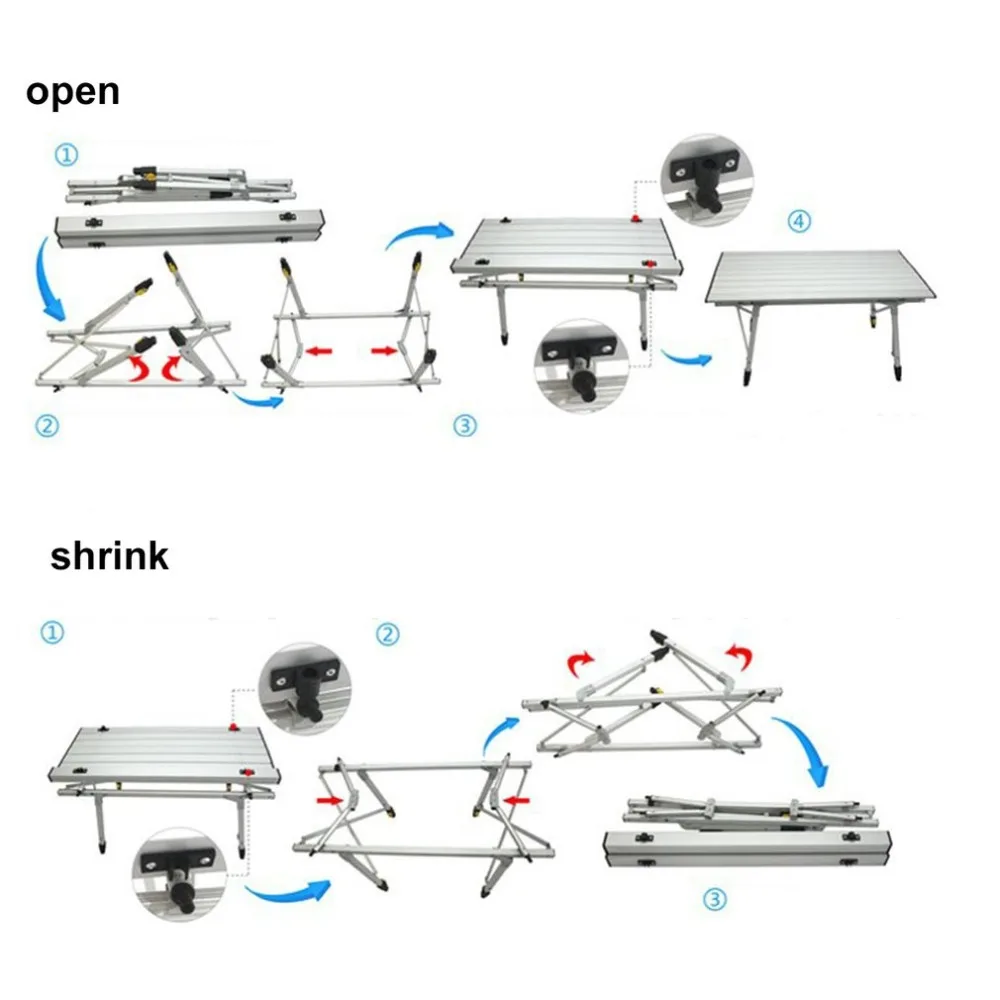 Портативный складной стол для кемпинга из алюминиевого сплава, регулируемый по высоте стол для пикника на открытом воздухе